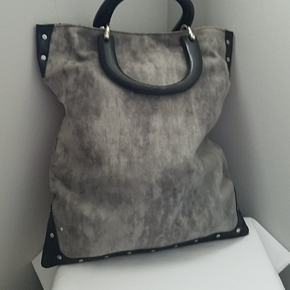Black and Grey denim Wash Purse - Picture 2 of 5